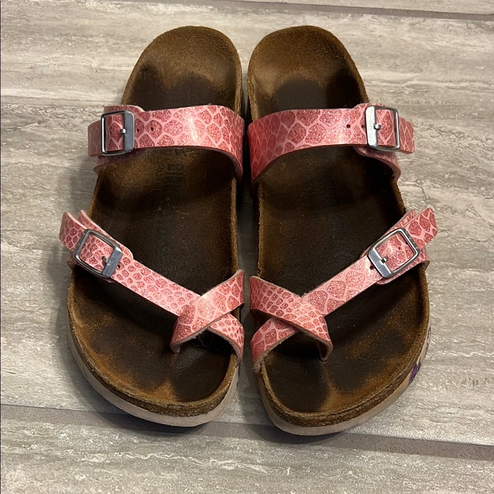 Birkenstock Faux Pink Snake Skin Mayari